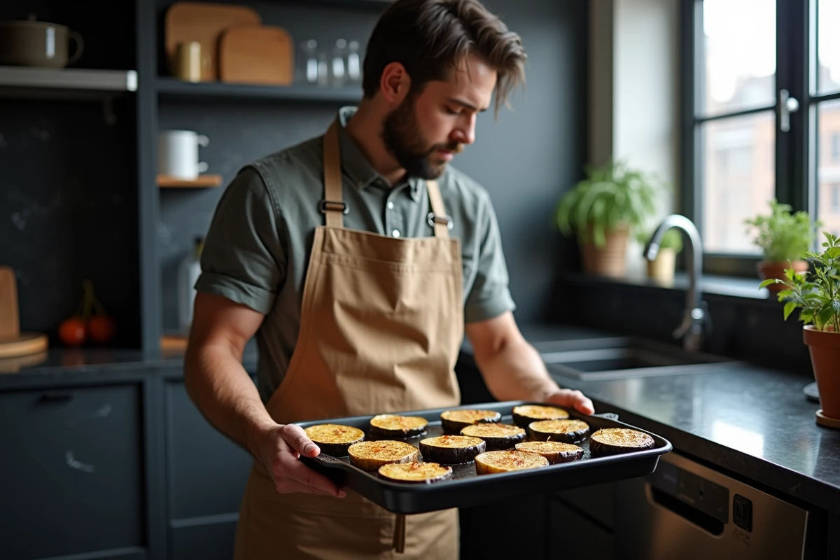 Jeune homme plaçant une plaque d