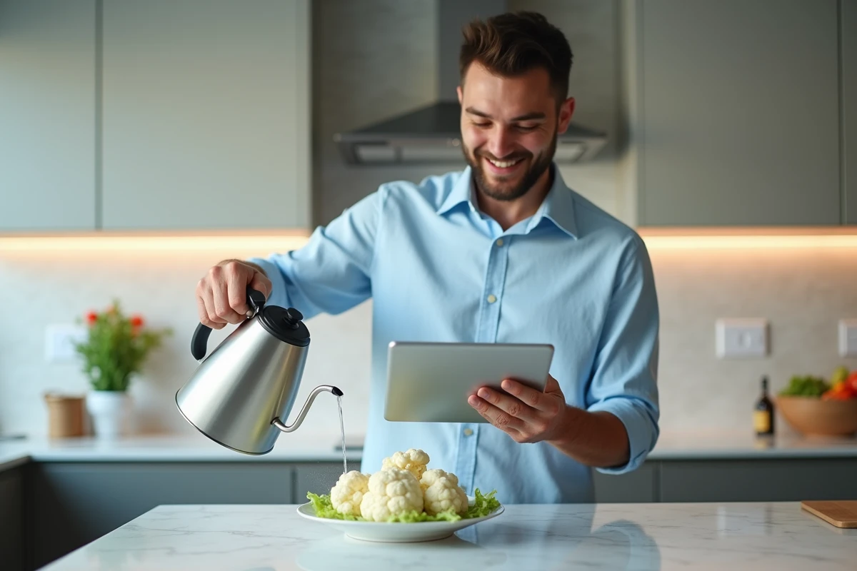 Jeune homme versant de l